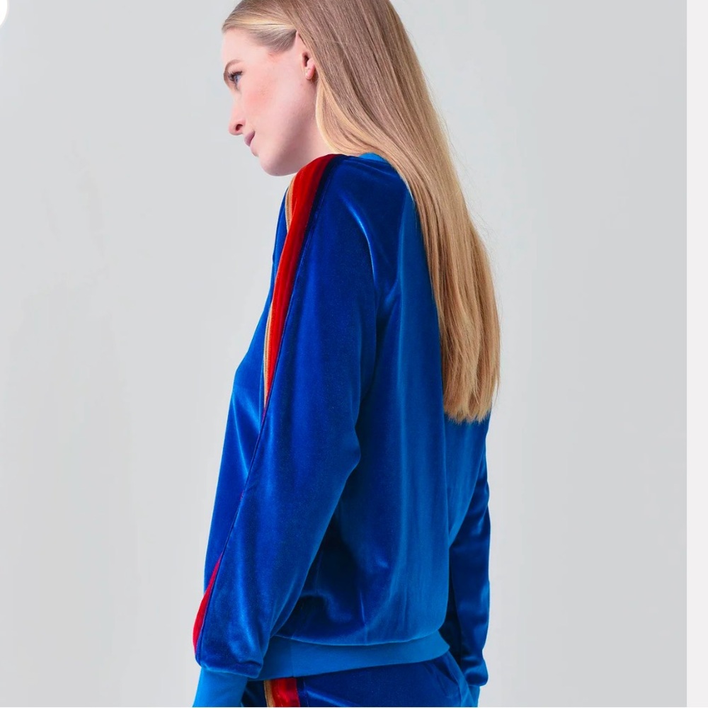 Aviator Nation Velour Rainbow Stripe Sweatshirt - Picture 8 of 9